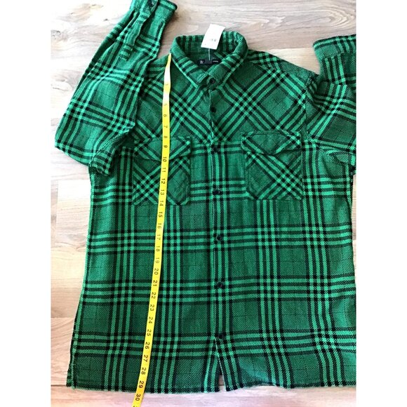 I.N.C. - MENS GREEN/BLACK LONG SLEEVE BUTTON FRONT CASUAL DRESS SHIRT SIZE LARGE - Picture 7 of 7